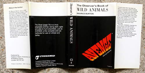 5. The Observer's Book of Wild Animals Rare Cyanamid Advertising Edition