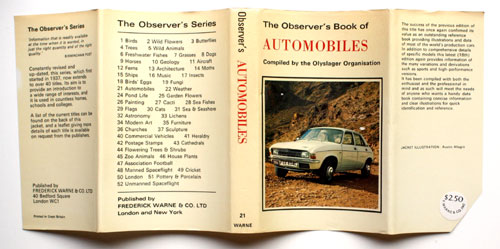 21. The Observer's Book of Automobiles Eighteenth Edition Very Rare US Price Variant