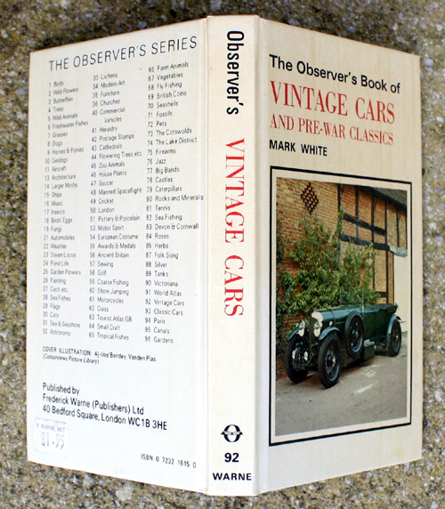 92. The Observer's Book of Vintage Cars And Pre-War Classics