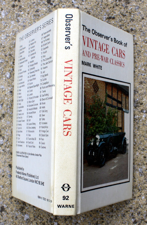 92. The Observer's Book of Vintage Cars And Pre-War Classics
