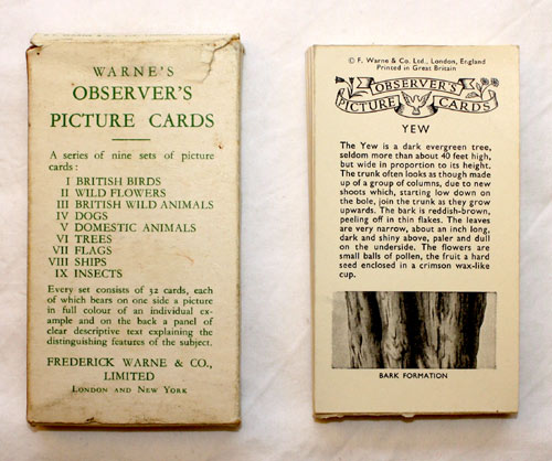 Observer's Picture Cards - Trees 32 PICTURE CARDS plus Box