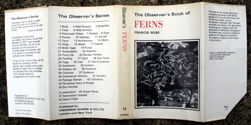 12. The Observer's Book of Ferns Rare Black & White Jacket