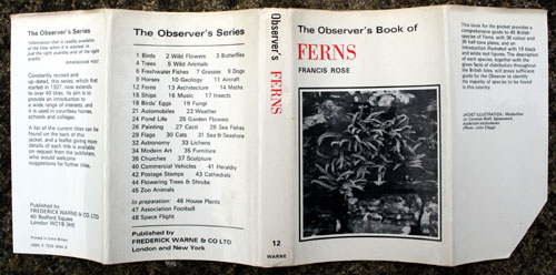 12. The Observer's Book of Ferns Rare Black & White Jacket